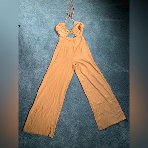 Orange Pretty Little Thing jumpsuit size 4 wide leg